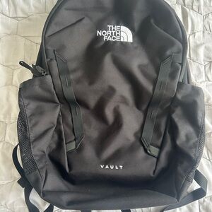The North Face Vault Backpack - Black with White Logo